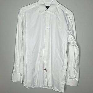 Men’s Medium Report Collection Button Up Dress Shirt White